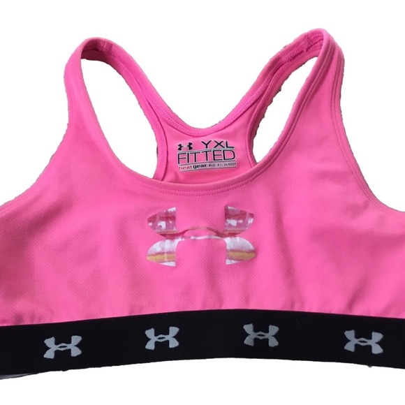 UNDER ARMOUR Girls size Y XL HEAT GEAR FITTED SPORTS BRA - Picture 1 of 4